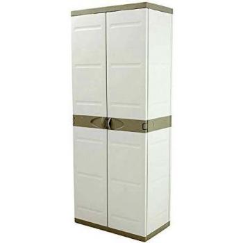 Armario de Almacenamiento Beige con 4 Estantes, Dimensiones 70x44x176 cm