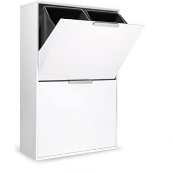 Cubo de Basura y Reciclaje Arregui Ecoclas CR601-E de Acero con 4 Compartimentos, Capacidad Total de 68L (4x17L), Dimensiones 905x585x245 mm,