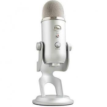 Blue Yeti USB Microphone for Recording, Streaming, Gaming, Podcasting on PC and Mac, Condenser Mic for Laptop or Computer with Blue VO!CE Effects, Adjustable Stand, Plug and Play - Silver