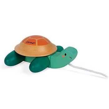 Janod - Tortuga de Arrastre de Madera - Juguete de Arrastre - Juguetes de Estímulo y Primera Infancia - Desarrolla la Motricidad y la Imaginación - Certificado FSC - A partir de 1 Año, J08608