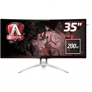 Monitor Gaming Curvo AOC AG352QCX de 35 con Resolución UWFHD 2560x1080, Frecuencia de Actualización de 200Hz, FreeSync, Tiempo de Respuesta 4ms y Puertos VGA/DVI/HDMI/Display Port - Negro/Plata
