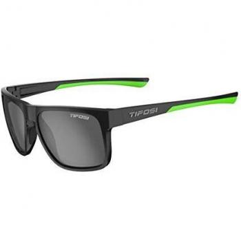 Tifosi Unisex's Swick Single Lens Eyewear, Satin Black/Neon/Polarised Smoke, One Size