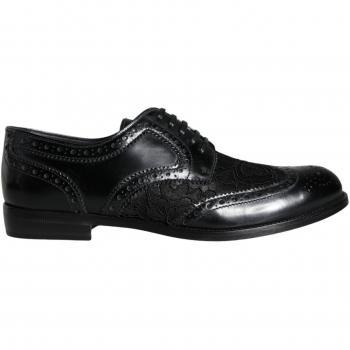 Dolce & Gabbana Black Floral Lace Dress Formal Shoes - EU37/US6.5