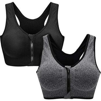ZOEREA Sujetador Cierre Delantero Deportivo para Mujer Gimnasio Ropa con Almohadillas Extraíbles para Correr Sin Costuras Yoga Fitness
