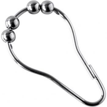 Anillos de Cortina de Baño - Juego de 12 - Diseño Gelco, Metal Cromado