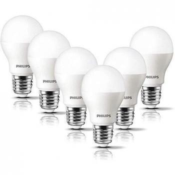 Philips - Bombilla LED 60W, E27, luz blanca cálida, mate, no regulable, pack 6