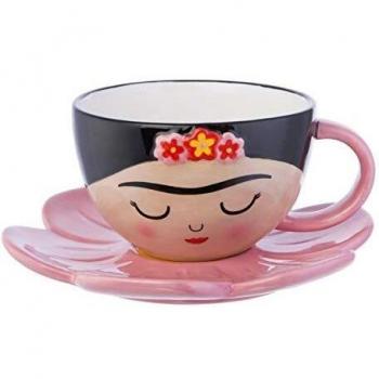 Sass & Belle XDC315 Taza con Plato Frida, Cerámica