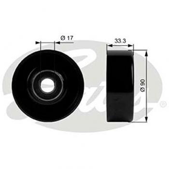 Polea de Inversión/Galét Guía para Correa Poli V GATES T38033, compatible con JEEP Grand Cherokee I y DODGE Ram 1500 Pick-up