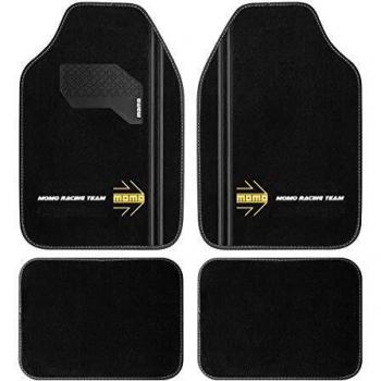 SET COMPLETO 4 PIEZAS ALFOMBRAS MOMO UNIVERSALES NEGRO/BLANCO