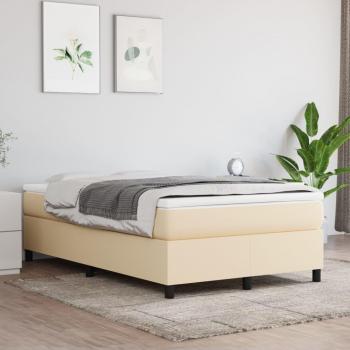 Cama Box Spring Tela Color Crema 120x200 cm