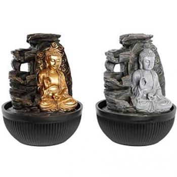 Fuente DKD Home Decor 21 x 21 x 25 cm Buda Resina Oriental (2 Unidades)