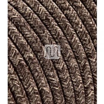 Cabo Eléctrico Textil Redondo 2x0.75 mm² Color Marrón Canvas 3 Metros para Lámparas y Abat-Jours