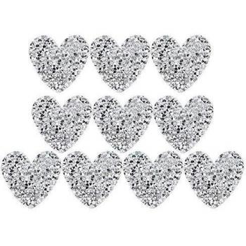 10 piezas apliques de diamantes de imitación en forma de corazón parches de cristales de costura de