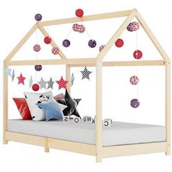 vidaXL Estructura de cama infantil de madera maciza de pino 70x140 cm