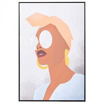 Lienzo de Mujer 82,5 x 4,3 x 122,5 cm - Cuadro de Diseño Único en Madera Beige y Marrón