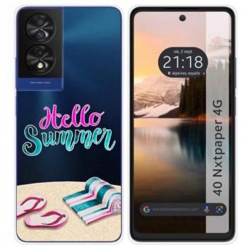 Funda Silicona Transparente Summer para TCL 40 NXTPAPER con Dibujos