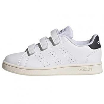 Zapatillas Unisex para Niños Adidas Advantage con Cierre de Velcro, Color Blanco y Azul, Todas las Superficies