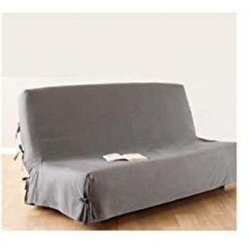 Funda para sofá cama de algodón - 140 x 200 cm - gris claro