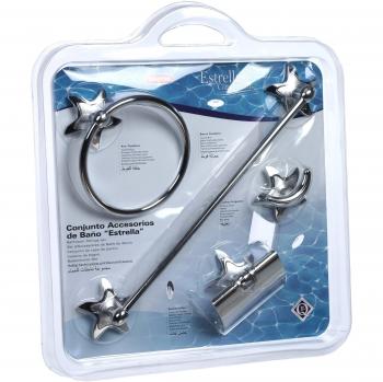 Toyma 0839/39 - Conjunto de accesorios, diseño Estrella, color aluminio mate