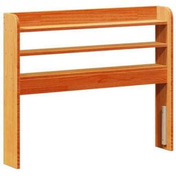 Cabecero de cama con estantes 75 cm madera maciza de pino marrón