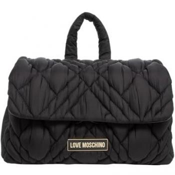 Love Moschino Stylish Black Puff Backpack with Magnet Closure for Women