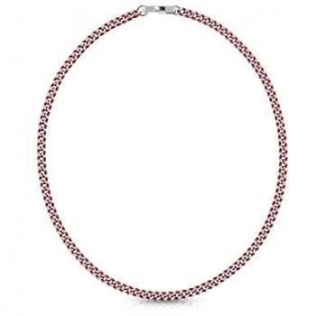 Collar de acero inoxidable plateado granate Guess Ayia Napa JUMN01381JWSTRDT-U
