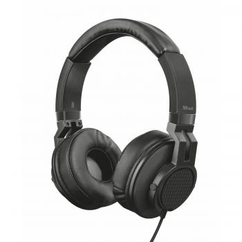 Trust Urban DJ-350 - Juego de Auriculares de DJ para PC y portátil, Color Negro