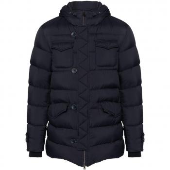 Herno Men's L'eskimo Down Jacket, Blue, Size 2XL, Quilted, Lightweight, Windproof