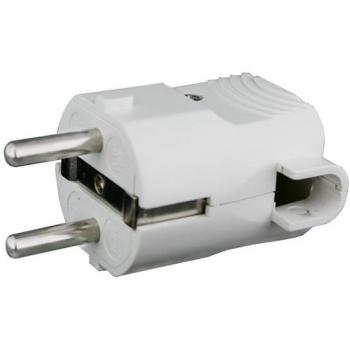 Clavija acodada 4,8 mm t/tierra 16A Blanca en Blíster Electro Dh 36.025/B/BT