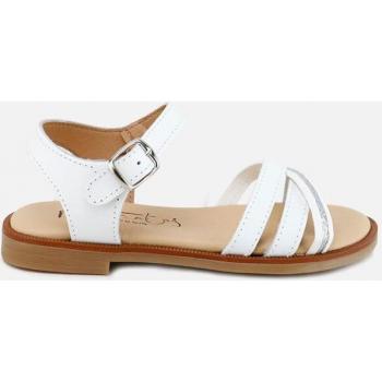 Sandalias de niña Eli 1957 en piel con planta de gel y glitter plata Papanatas