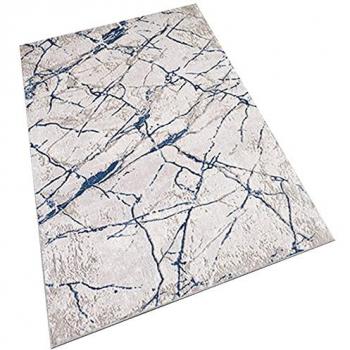 Alfombra de Poliéster Estampada 140 x 220cm - Diseño Marmol Multicolor - Lavable a Máquina