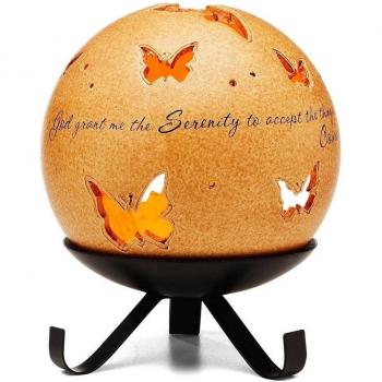 Confort velas serenidad Pavilion regalo incluye velas de té y soporte, 6 - 1/2-inch, perforado redondo de la mariposa