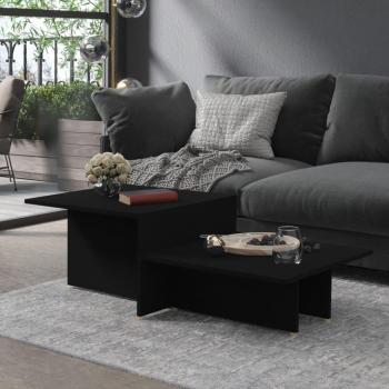 Black Engineered Wood Coffee Table 111.5x50x33 cm