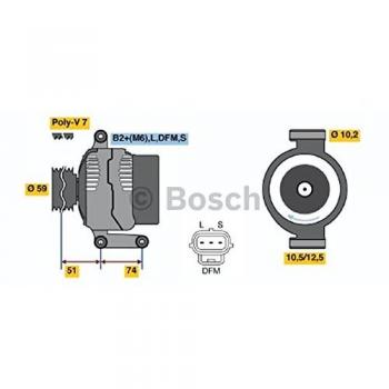 Alternador Bosch 0986042650 14 V 75 A