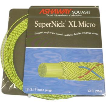 ASHAWAY Cordaje para Bádminton SuperNick XL Micro Set, Amarillo neón, 9 m