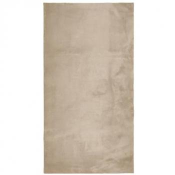 HUARTE Alfombra corta suave y lavable arena 80x150 cm