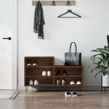 Zapatero marrón de madera multicapa 102x36x60 cm