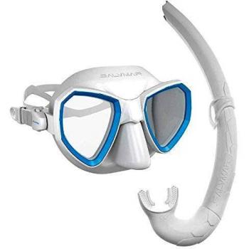 SALVIMAR Combo Maxale/Bite Air - Juego de máscara y esnórquel Unisex para Adulto, Color Blanco