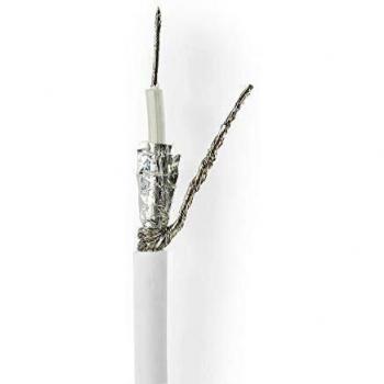 NEDIS Cable coaxial Cable Coaxial | RG58C/U | 50 Ohm | Doble blindado | Eca | 25.0 m | Redondo | PVC | Blanco | Caja cartón 25.0 m 25.0 m