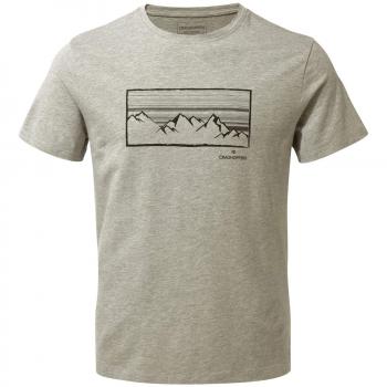 Craghoppers Calvino Short Sleeved Camiseta, Hombre, Soft Grey Marl Linear, XX-Large