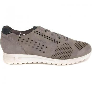 Zapato de cordones para hombre Josef Seibel Thaddeus-05 en suave nubuck calado gris, con planta anatómica móvil, piso de goma ligero y flexible, altura de tacón bajo (1-3 cm), referencia 414