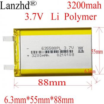 3.7V 3200mAh LiPo Polymer Battery for Medical Devices and Juicers (1-10 Pack)