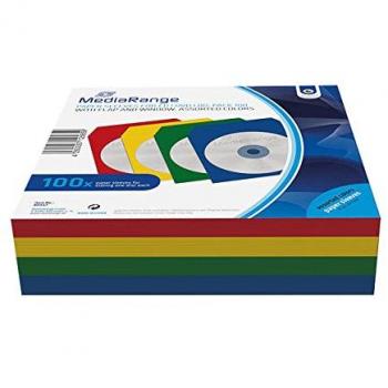 MediaRange BOX67 Funda 1discos Azul, Verde, Rojo, Amarillo Funda para Discos ópticos - Fundas para Discos ópticos
