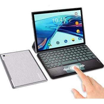Tablet 10 Pulgadas Android 10.0 6GB de RAM 64GB de ROM | SD 512GB, Tableta 5G WiFi 4G LTE Ultrar-Rápido Tablet PC Baratas y Buenas Quad-Core 1920 * 1200 | OTG| GPS | Type-C | con Teclado