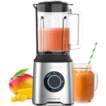 Batidora de Vaso Taurus Prior Inox 1500W - 2L Jarra Cristal, Acero Inoxidable, 2 Velocidades + Turbo, Cuchillas 6 Filos