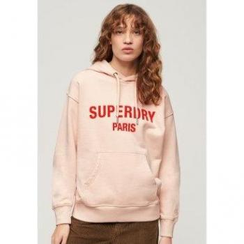 Sudadera suelta Sport Luxe para mujer rosa (S) de Superdry, algodón, manga larga