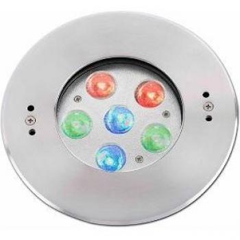 Foco Empotrable LED RGB de Alta Potencia 18W IP68 Acabado Níquel Mate