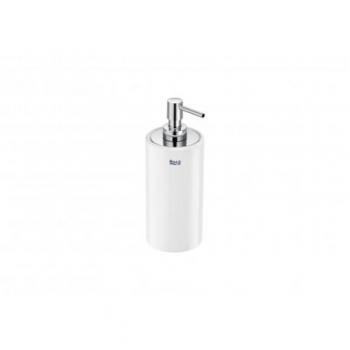 Dosificador de encimera ONDA - ROCA, material de acero inoxidable, diseño moderno y elegante, acabado en cromo brillante, capacidad para 500 ml, fácil de rellenar y utilizar, ideal para jabones líquidos o lociones