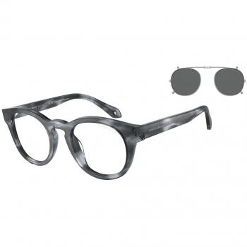 Giorgio Armani AR8190U Blue Clip-on Prescription Sunglasses for Men, Size 46 MM