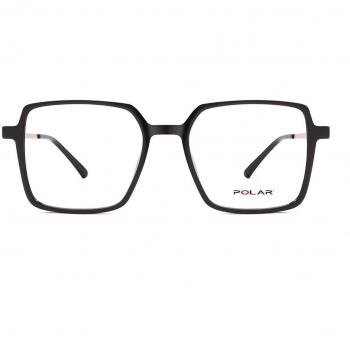 Polar 541 With Clip-On 78 Gafas Recetadas para Hombre con Armazones Negros y Lentes de 53